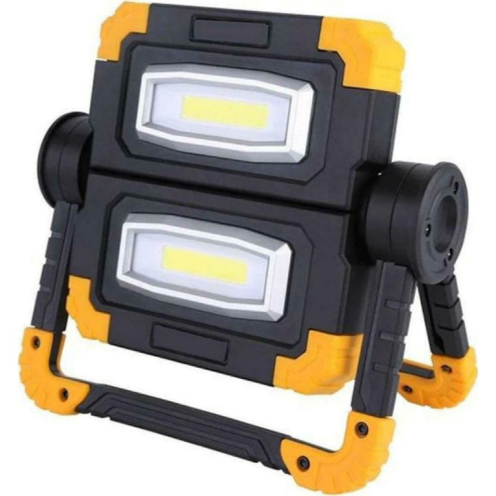 Работещ фенер с батерия, LED, 2000lm, Черен/Оранжев