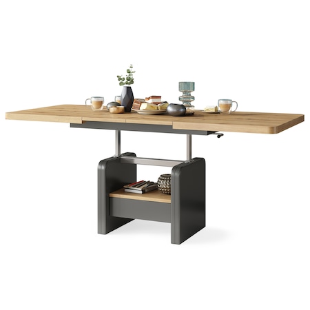 Masa de cafea, Mazzoni, LEXUS, stejar artisan / antracit, 120 x 75 cm