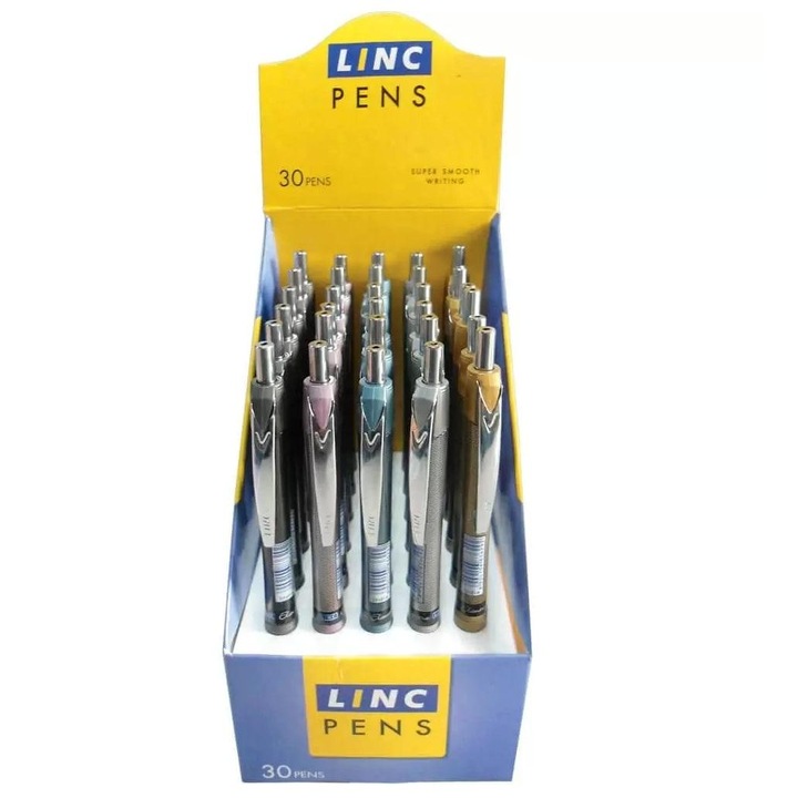 Set 30 pix Linc Elantra cu mecanism, scriere 0,3 mm, grip gumat