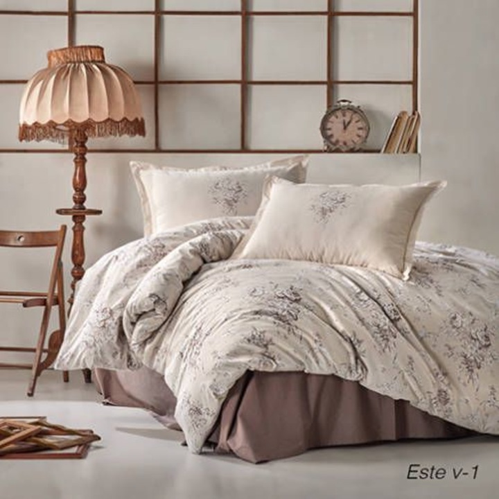 Ágyneműhuzat garnitúra, ranforce clasy king size, este v1, 100% pamut