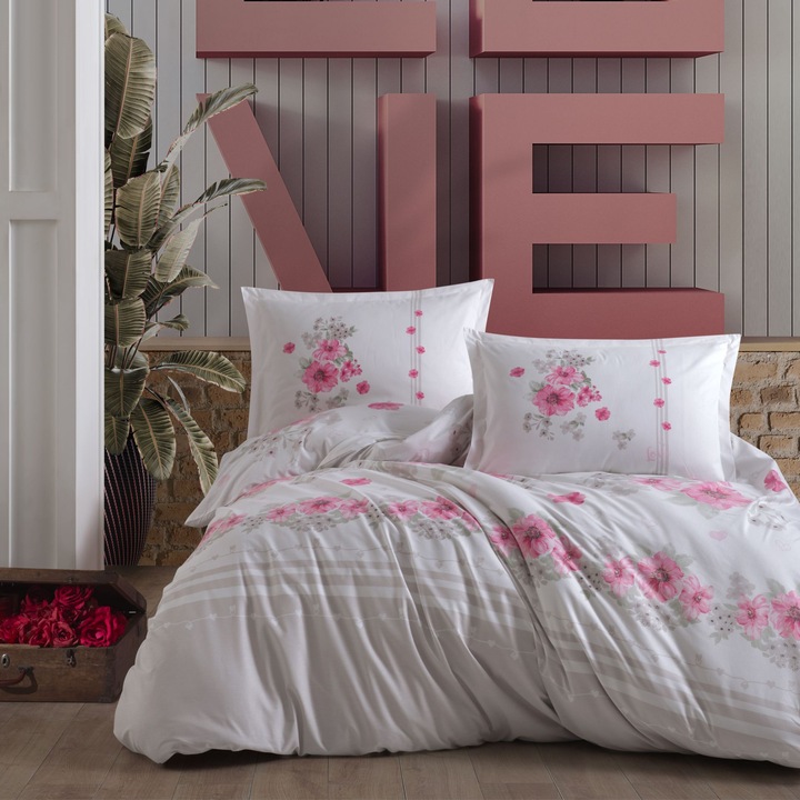 Ágyneműhuzat garnitúra, ranforce clasy king size, lovers, 100% pamut