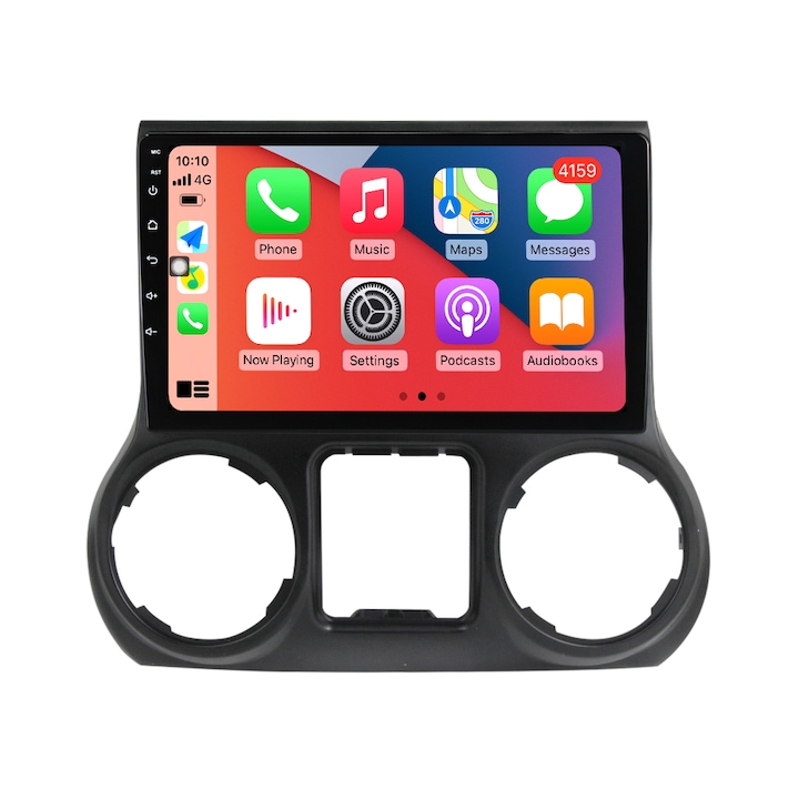 Navigatie Jeep Wrangler din 2011-2018, NAVIGPS, Rezolutie 2K, Ecran QLED 10.5 inch, 8GB RAM si 128GB ROM, Android, Procesor Octacore, Slot sim 4G, Sunet DSP, Wireless Carplay si Android Auto, Camera Marsarier