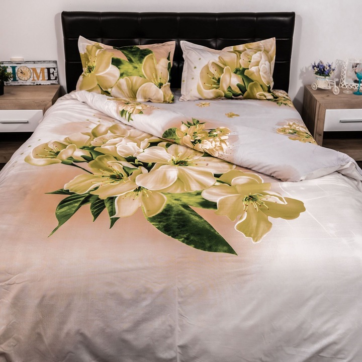 Ágyneműhuzat garnitúra, digital print 3D, apple, kétszemélyes