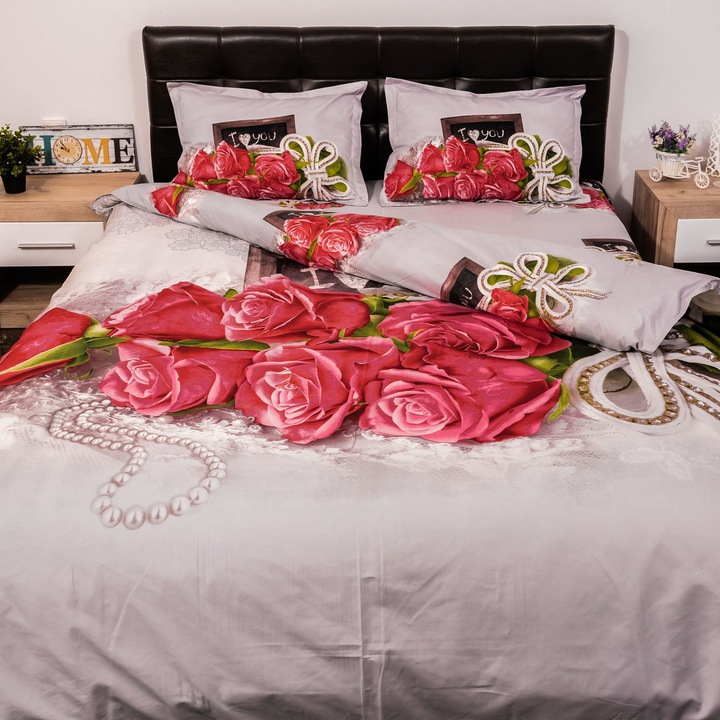 Ágyneműhuzat garnitúra, digital print 3D, love 2, kétszemélyes