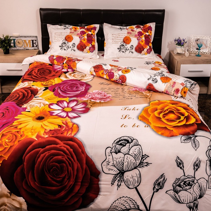 Ágyneműhuzat garnitúra, digital print 3D, epistle, kétszemélyes
