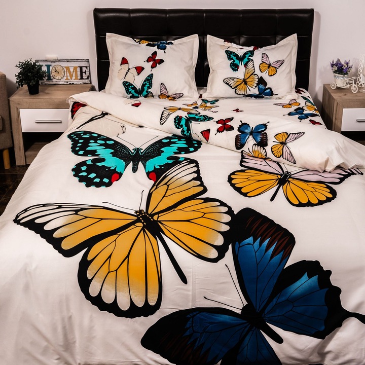 Ágyneműhuzat garnitúra, digital print 3D, butterflyes, kétszemélyes