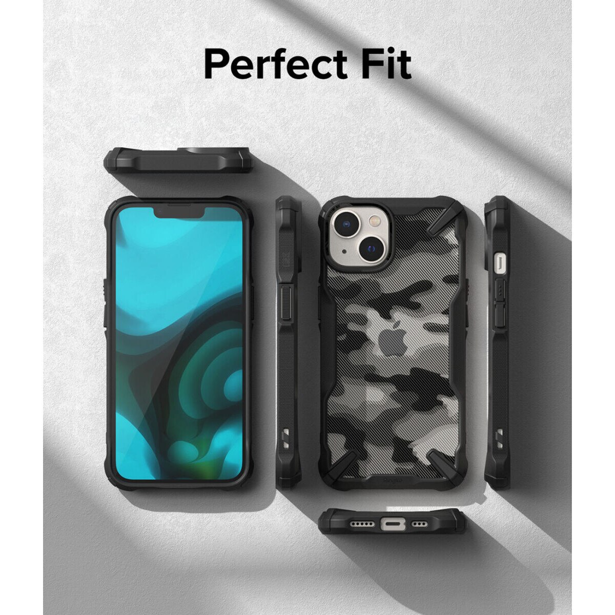 Husa pentru iPhone 14 Plus - Ringke Fusion X Design - Camo Black