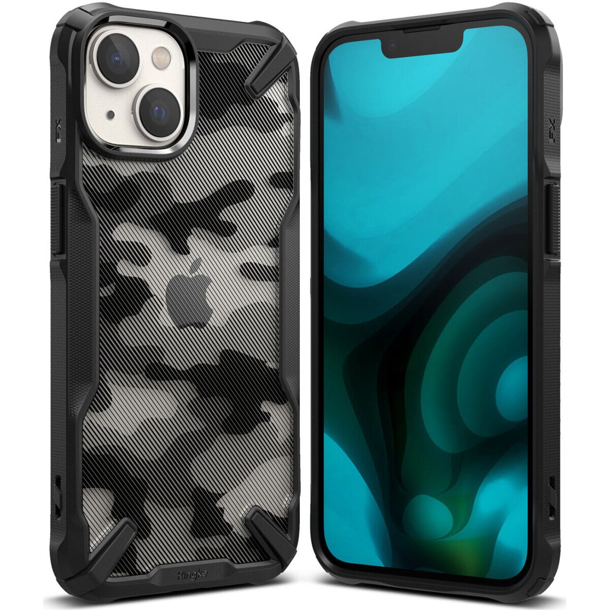 Husa pentru iPhone 14 Plus - Ringke Fusion X Design - Camo Black