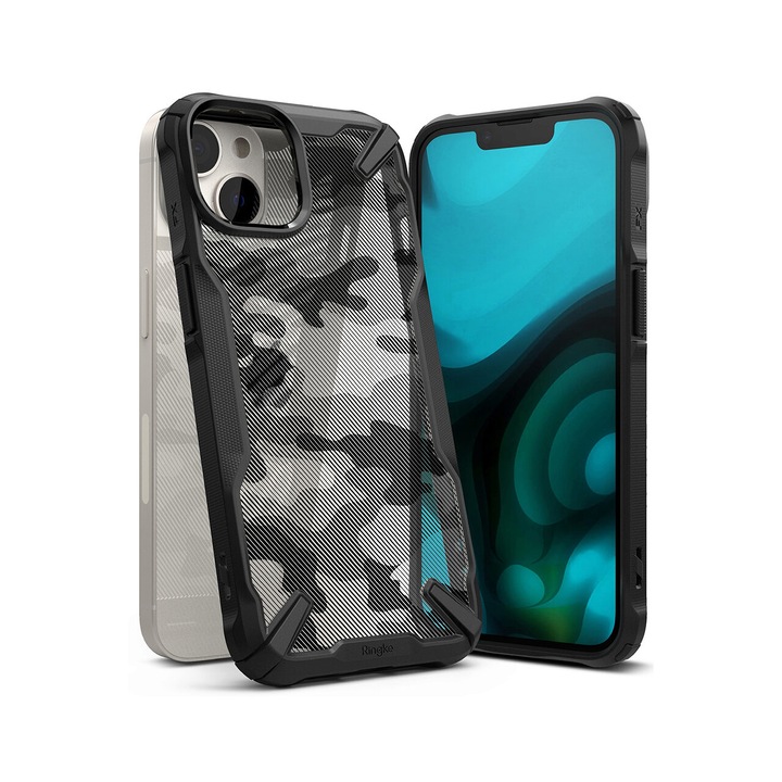 Husa pentru iPhone 14 Plus - Ringke Fusion X Design - Camo Black