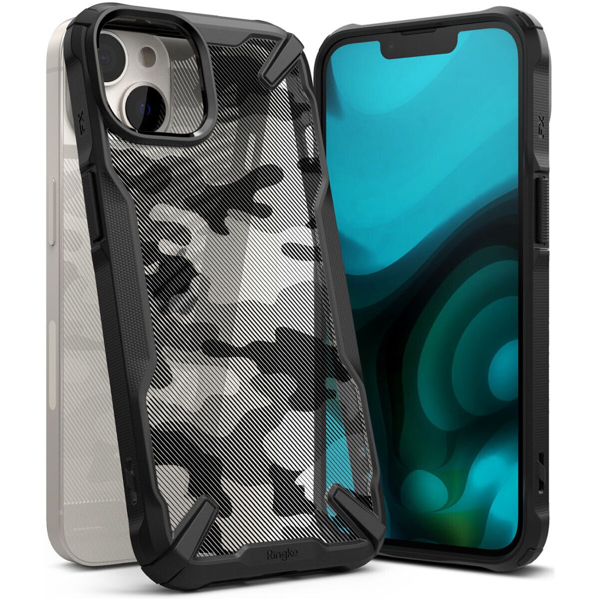 Husa pentru iPhone 14 Plus - Ringke Fusion X Design - Camo Black