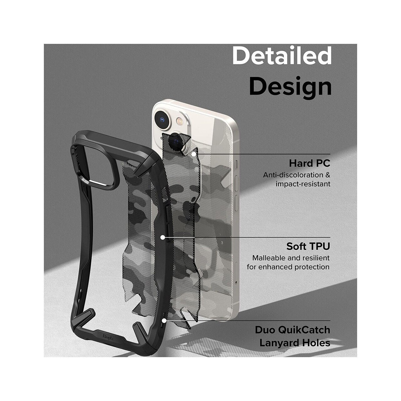Husa pentru iPhone 14 Plus - Ringke Fusion X Design - Camo Black