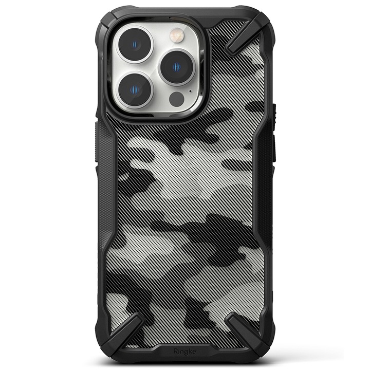 AZIAO Tech X Design кейс за Apple iPhone 15 Plus, Fusion Smart Protection, Anti-Impact, Extra Grip Texture, Anti-Drop Test, Military-Grade Protection, Black Camouflage