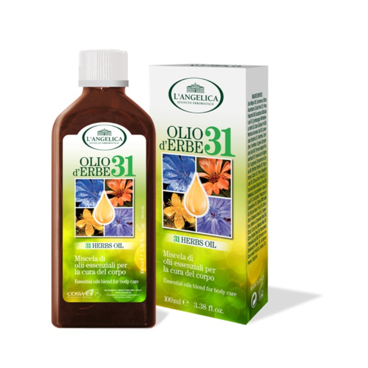 Ulei de corp L'Angelica, Olio d'erbe 31, Cu uleiuri esentiale, 100ml