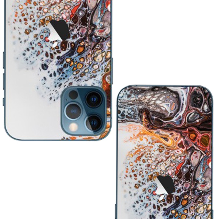 Folie Skin Back Apple Iphone 13 Pro telefonhoz, Absztrakt dizájn, Magas markolat, Teljes ragasztó, Egyszerű telepítés, Többszínű