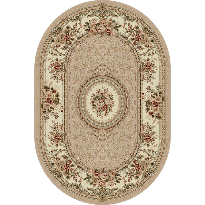 Klasszikus szőnyeg, Lotos 571-110, 80x150 cm, bézs, ovális