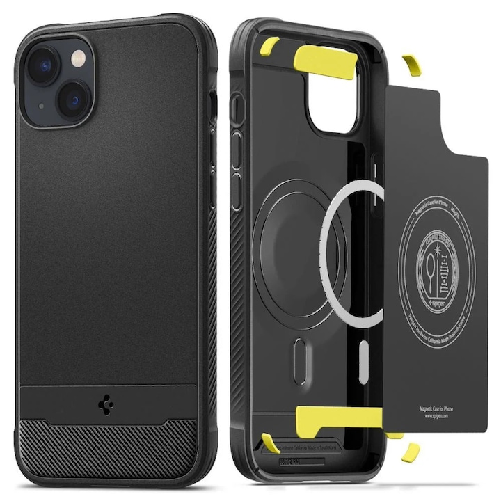 Carcasa Spigen Rugged Armor MagSafe compatibila cu iPhone 14 Matte Black