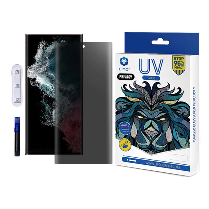 Folie de protectie din sticla pentru Samsung Galaxy S22 Ultra 5G, Clear