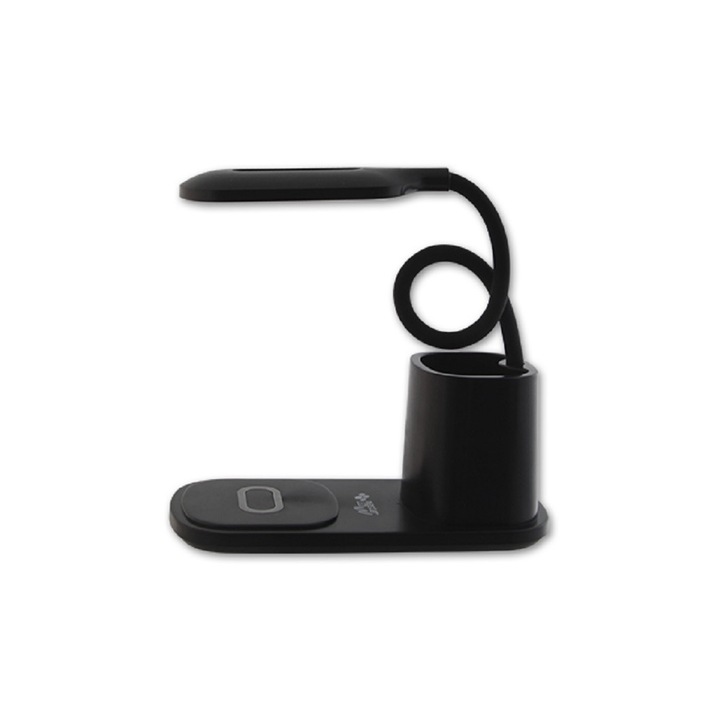 MasterLED Nina színhőmérséklet szabályozható asztal lámpa beépített vezetéknélküli telefontöltővel