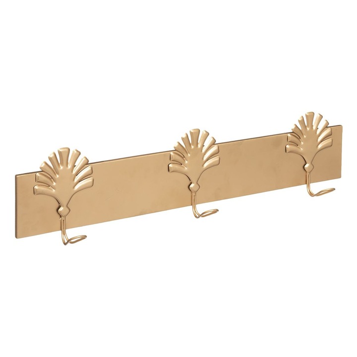 Akasztó 3 kampóval Artif, fém, arany