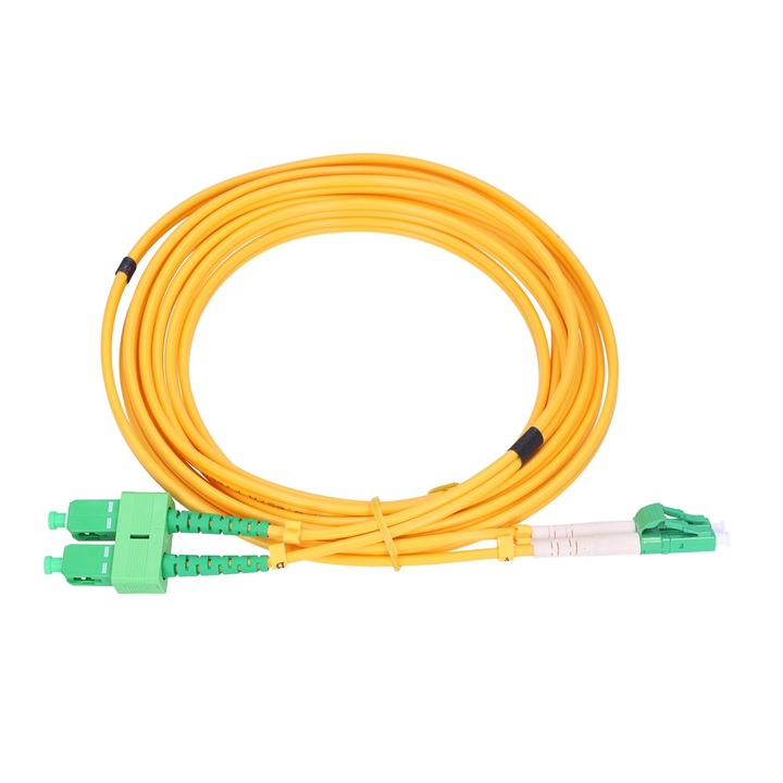 Extralink egymódusú korrekciós kábel, 5 mx 3 mm, SC / APC-SC / APC csatlakozók, sárga, zöld
