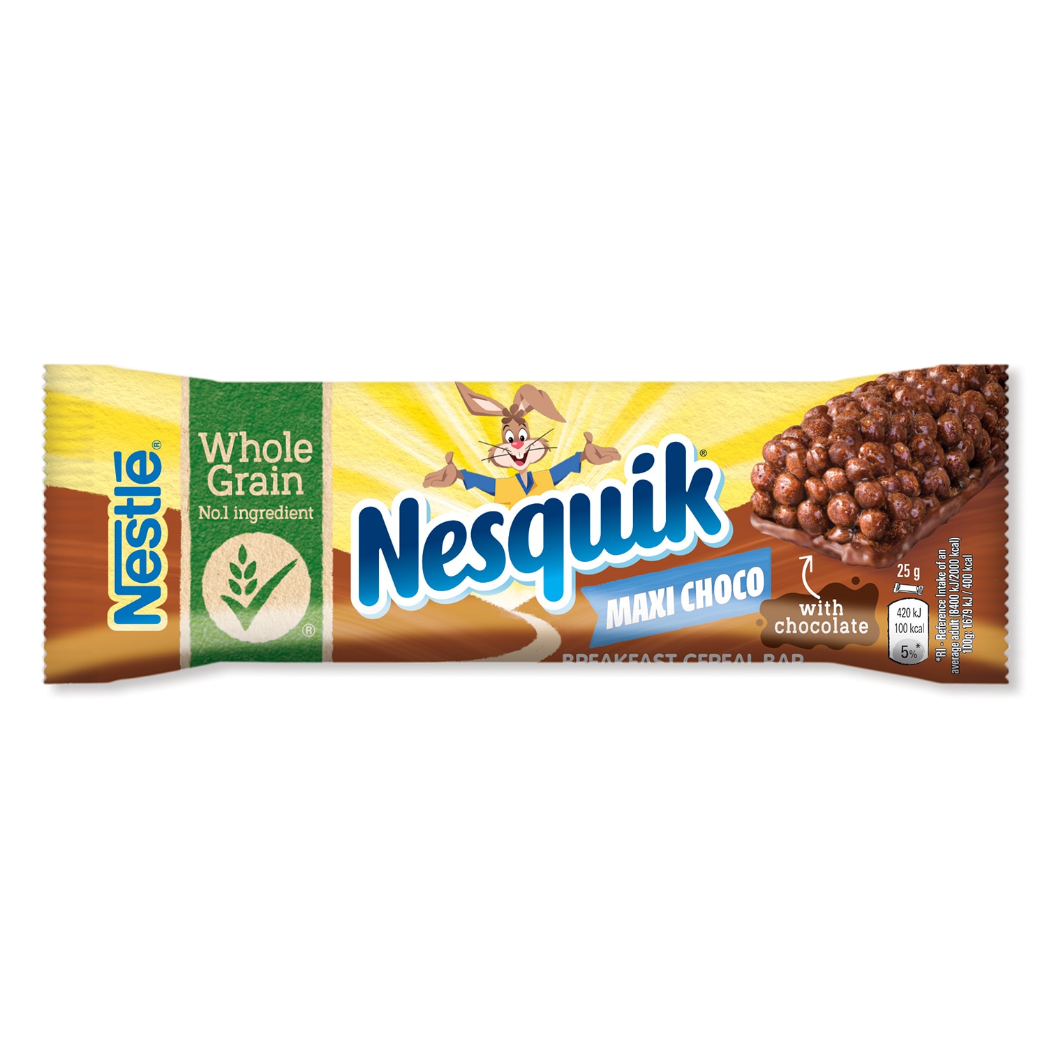 Зърнен десерт, NESTLÉ Nesquik, Bar Maxi Choco, 25 g - eMAG.bg