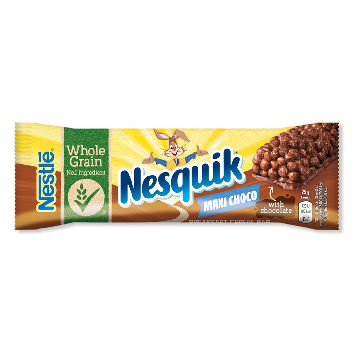Зърнен десерт, NESTLÉ Nesquik, Bar Maxi Choco, 25 g