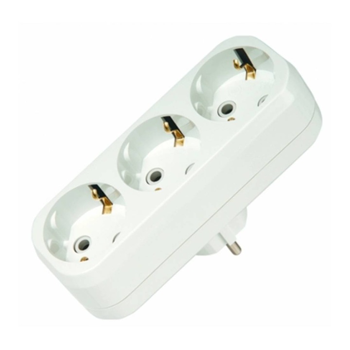 Разклонител за контакт, Линеен, 3-ка, Без кабел, 220V, 16A, IP20