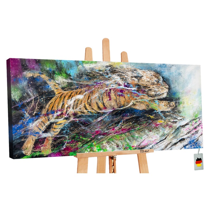 Tablou pictat manual "Energie" 120x60cm