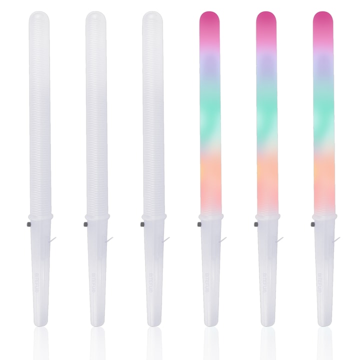 Комплект LED стикове BITEFU, Поликарбонат, RGB, 28 см, Бял, 6 бр
