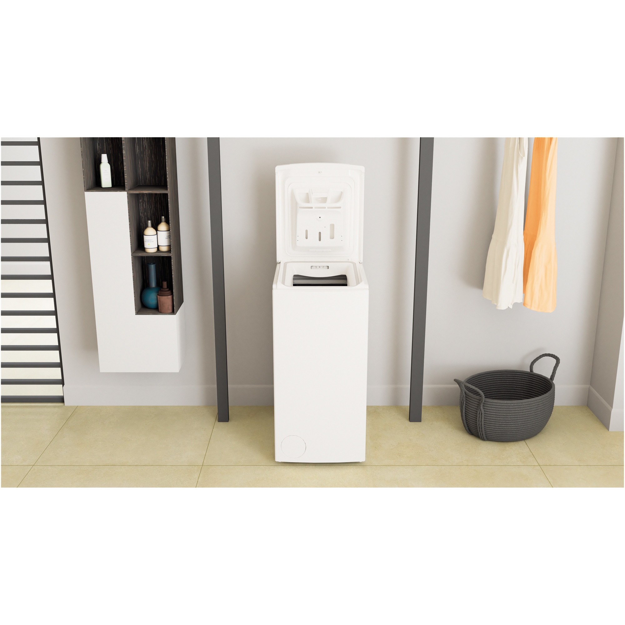 Masina de spalat rufe cu incarcare verticala Whirlpool TDLR6040SEU/N, 6 kg, 1000 RPM, Clasa C, Tehnologia Al 6-lea Simt, Display Digital, Alb