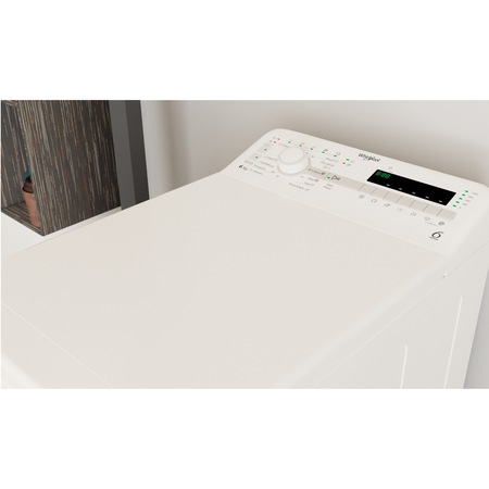 Пералня с вертикално зареждане Whirlpool TDLR6040SEU/N, 6 кг, 1000 об/мин, Клас C, Технология 6-то чувство, Дигитален дисплей, Бял