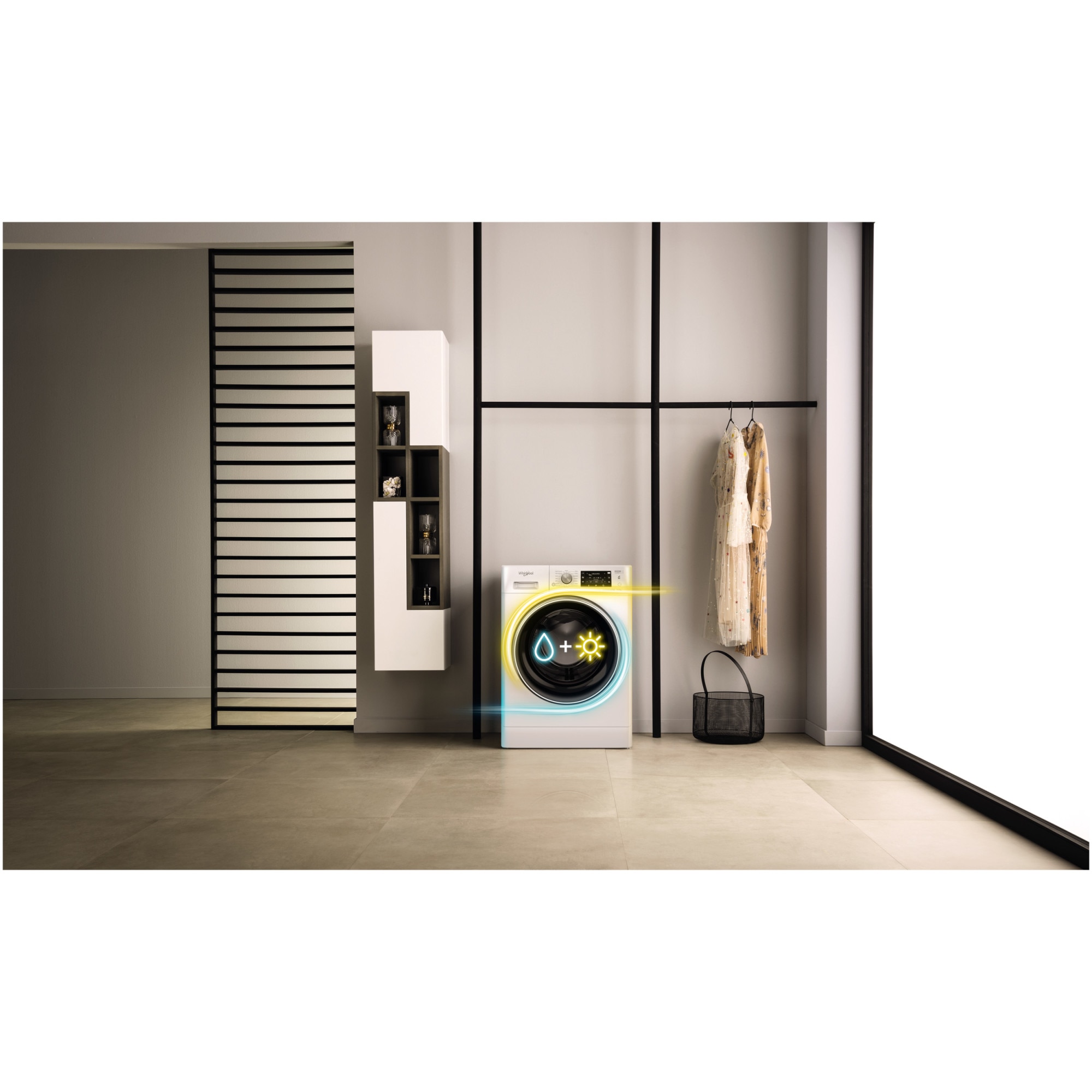 Masina de spalat rufe cu uscator Whirlpool FreshCare+ FFWDD1076258SVEE, 10 kg spalare, 7 kg uscare, 1600 RPM, Clasa B, Tehnologia al 6-lea Simt, FreshCare+, Motor Inverter, Display LCD, Alb