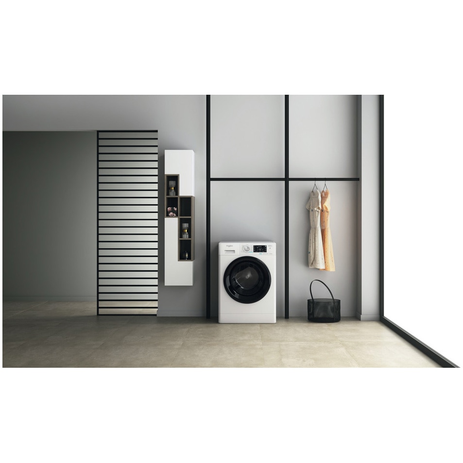 Masina de spalat rufe cu uscator Whirlpool FreshCare+ FFWDD1076258BVEU, 10 kg spalare, 7 kg uscare, 1600 RPM, Clasa B, Tehnologia al 6-lea Simt, FreshCare+, Motor Inverter, Display LCD, Alb