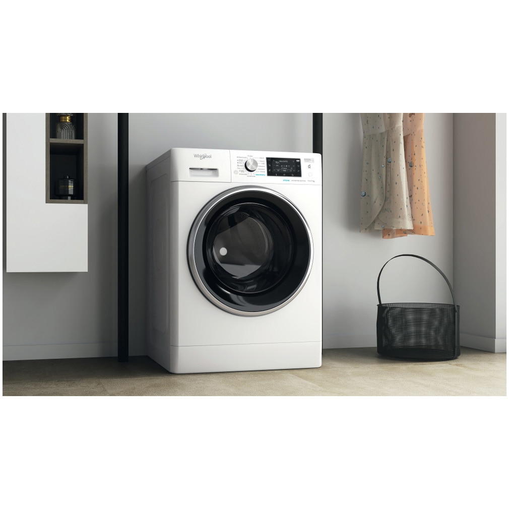 Masina de spalat rufe cu uscator Whirlpool FreshCare+ FFWDD1176258BCVEU, 11 kg spalare, 7 kg uscare, 1600 RPM, Clasa B, Tehnologia al 6-lea Simt, FreshCare+, Motor Inverter, Display LCD, Alb