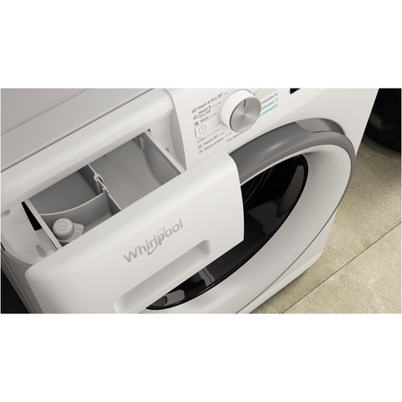 Masina de spalat rufe cu uscator Whirlpool FreshCare+ FFWDB976258SVEE, 9 kg spalare, 7 kg uscare, 1600 RPM, Clasa B, Tehnologia al 6-lea Simt, FreshCare+, Motor Inverter, Display Digital, Alb