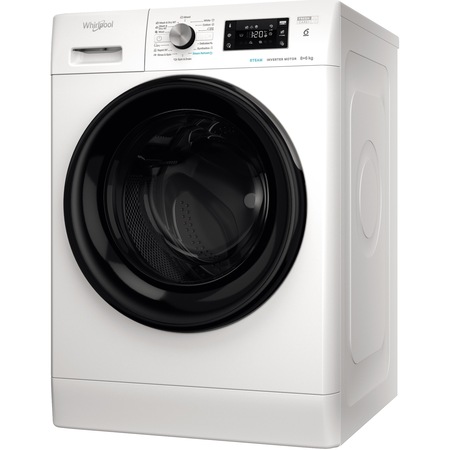 Masina de spalat rufe cu uscator Whirlpool FreshCare+ FFWDB864349BVEE, 8 kg spalare, 6 kg uscare, 1400 RPM, Clasa B, Tehnologia al 6-lea Simt, FreshCare+, Motor Inverter, Display Digital, Alb