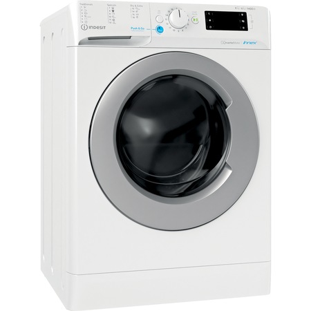 Masina de spalat rufe cu uscator Indesit INNEX BDE864359EWSEU, 8 kg spalare, 6 kg uscare, 1400 RPM, Clasa B, Motor Inverter, Display Digital, Alb