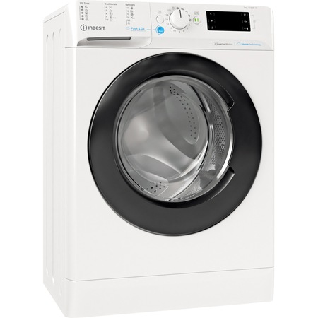Masina de spalat rufe Slim Indesit INNEX BWSE71295XWBVEU, 7 kg, 1200 RPM, Clasa B, Steam, Push&Go, Motor Inverter, Display Big Digital, Alb