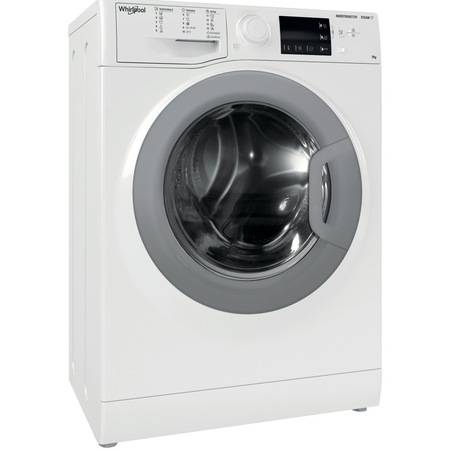 Masina de spalat rufe Slim Whirlpool WRSB7259WSEU, 7 kg, 1200 RPM, Clasa B, Motor Inverter, Display digital, Alb