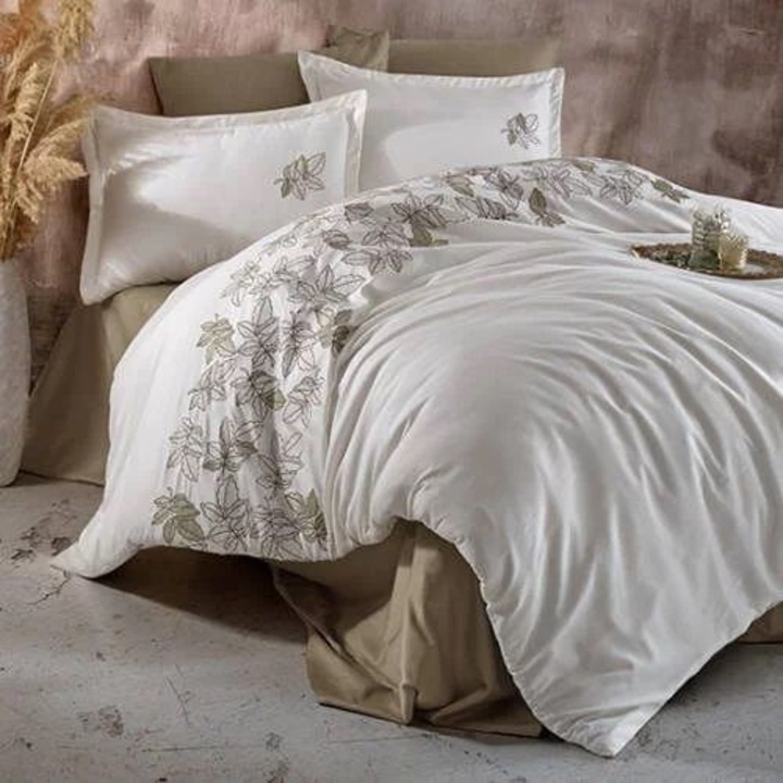 Ágyneműhuzat hímzett szatén 6 részes (enza), 100% pamut