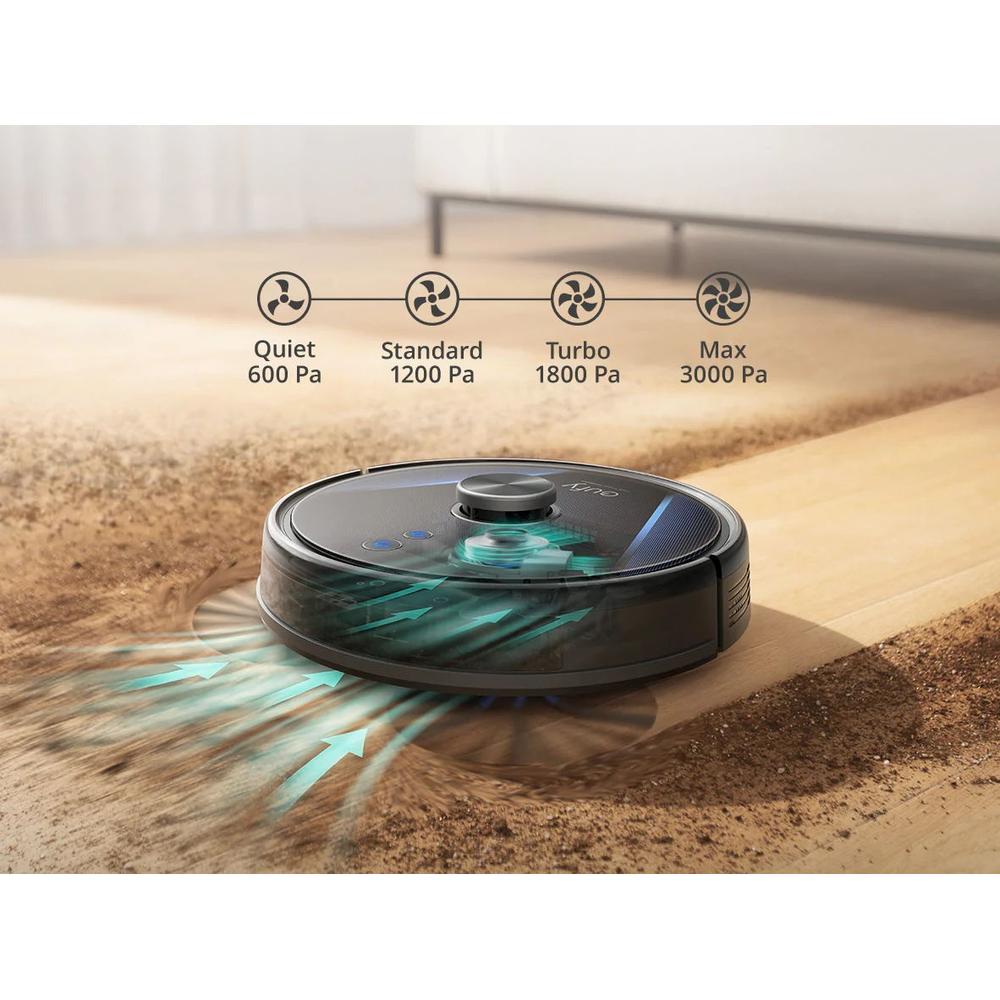 Aspirator robot eufy RoboVac LR30 Hybrid, Vacuum-Mop 2-in-1, iPath Laser Navigation, Wi-Fi, 3000Pa, Negru