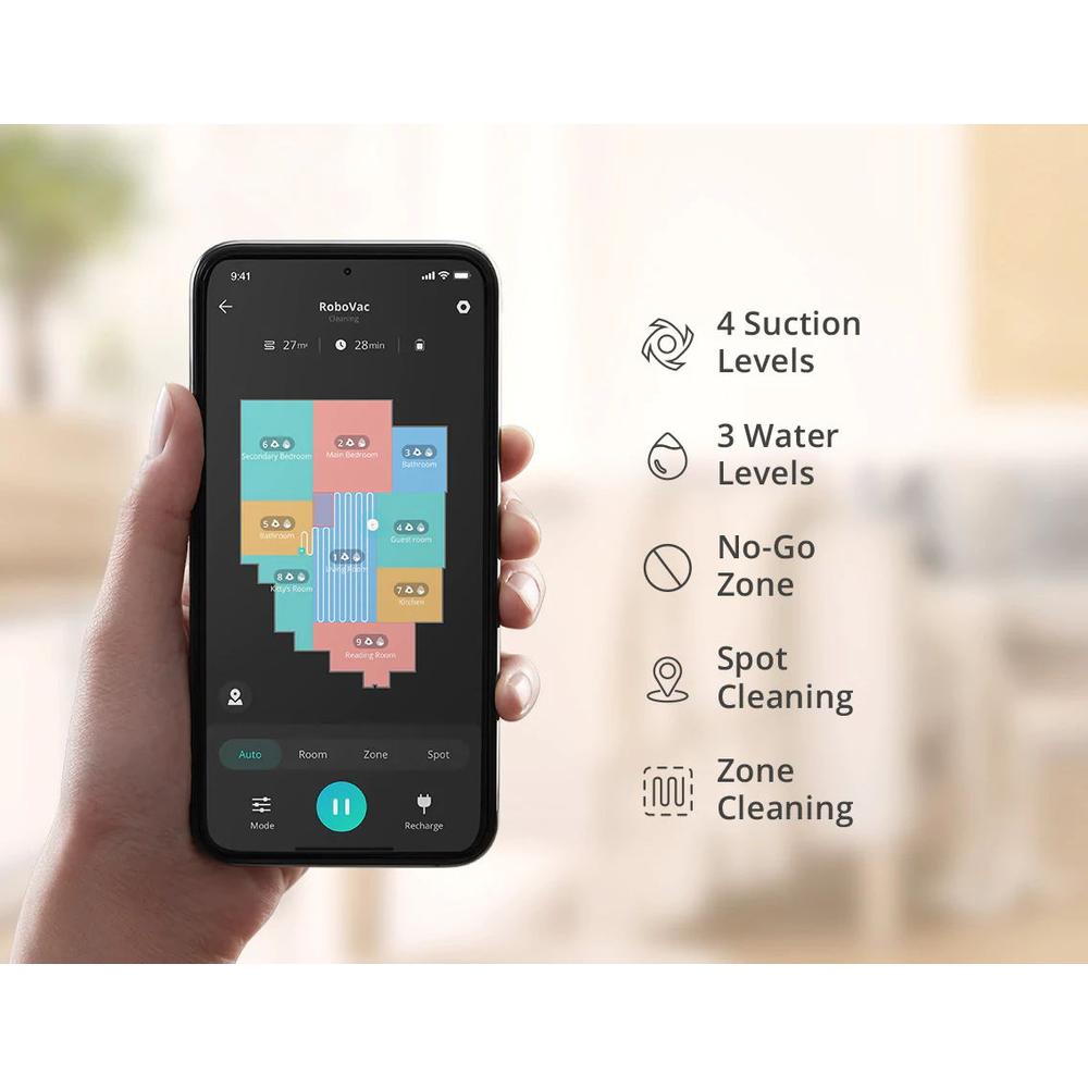 Aspirator robot eufy RoboVac LR30 Hybrid, Vacuum-Mop 2-in-1, iPath Laser Navigation, Wi-Fi, 3000Pa, Negru