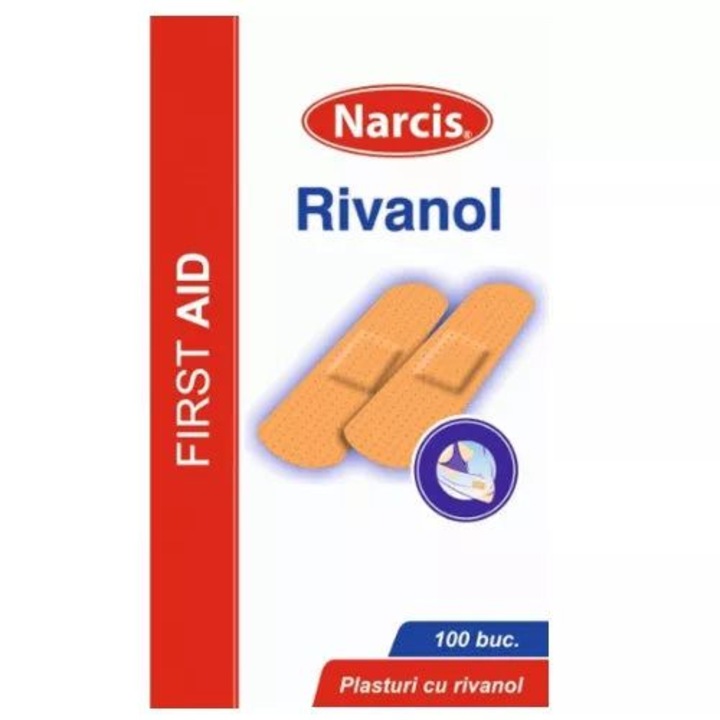 Plasturi cu rivanol, 2 cm x 7 cm, Narcis, 100 bucati/pachet - eMAG.ro