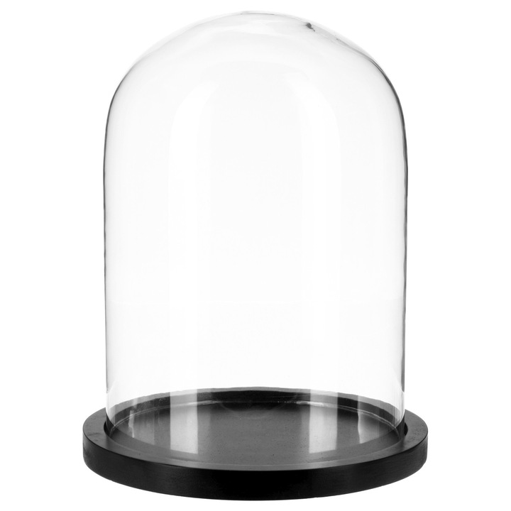 Cupola din sticla, Atmosphera, 20x28cm, Transparent/Negru