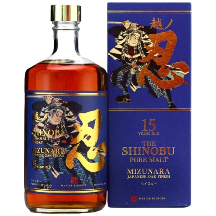 Whiskey Shinobu Mizunara Pure Malt 15 YO, 43%, Cutie, 0.7l
