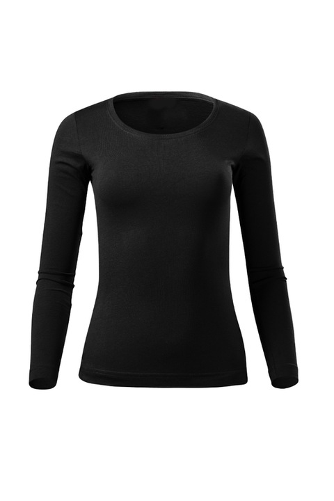 Bluza pentru femei, maneca lunga, Slim Fit, Negru