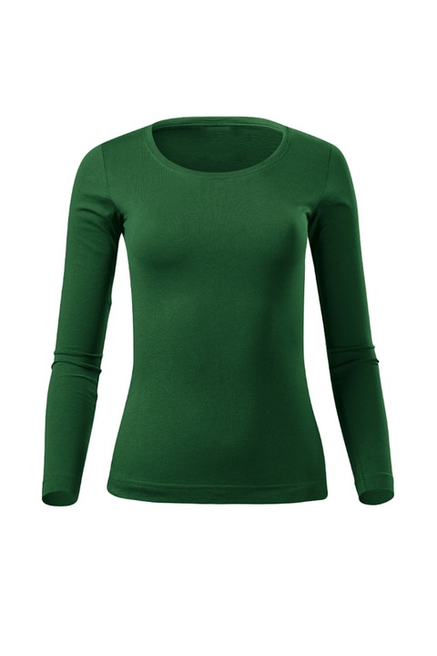 Bluza pentru femei, maneca lunga, Slim Fit, Verde inchis