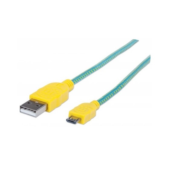 Cablu Micro USB 2.0, 1.8m, Albastru, Manhattan - MHT393997
