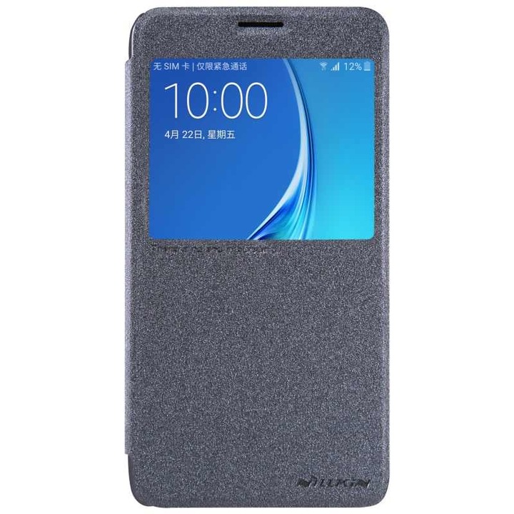 Husa de protectie Nillkin Sparkle S-View pentru Samsung Galaxy J7 (2016), Negru