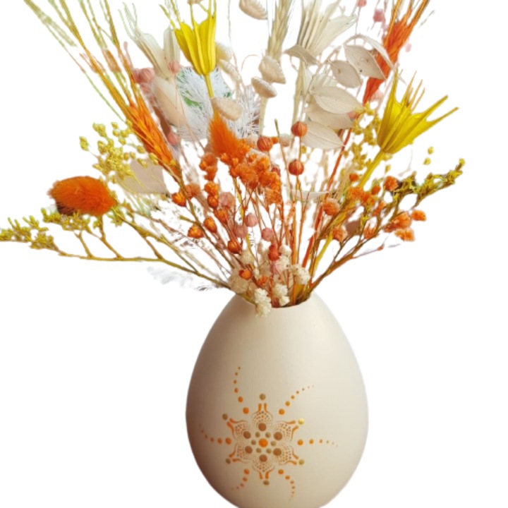 Aranjamnet floral, vaza cu flori stabilizate si criogenate, 27 cm